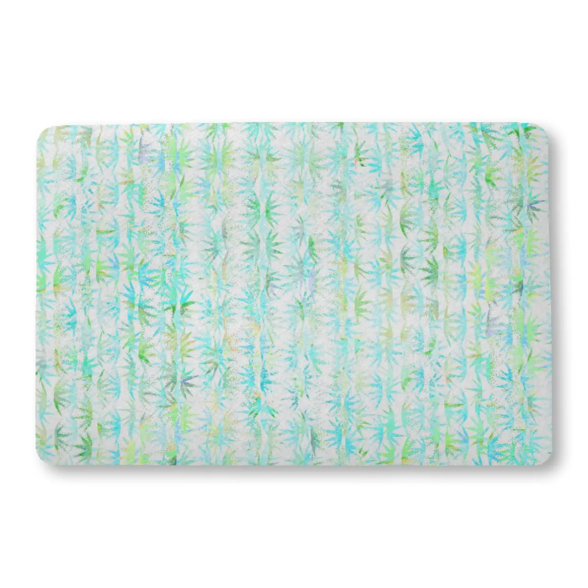 CactusStarsBatikAquaonWhite - Bath Mat 24x36