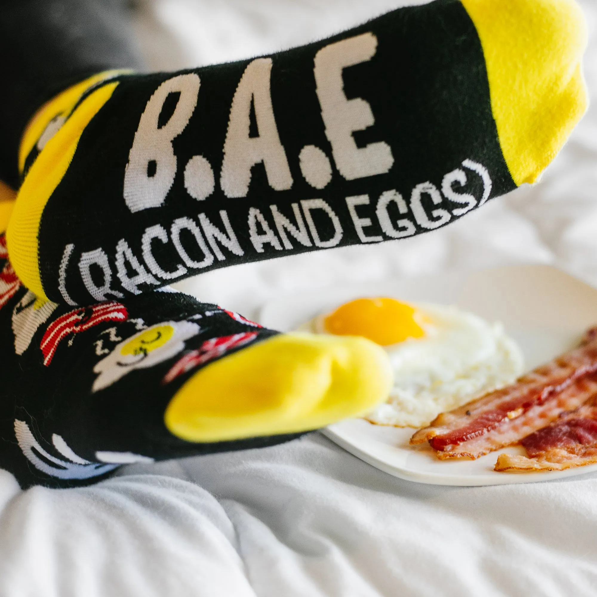Eggs and Bacon Cotton Blend Ankle Socks