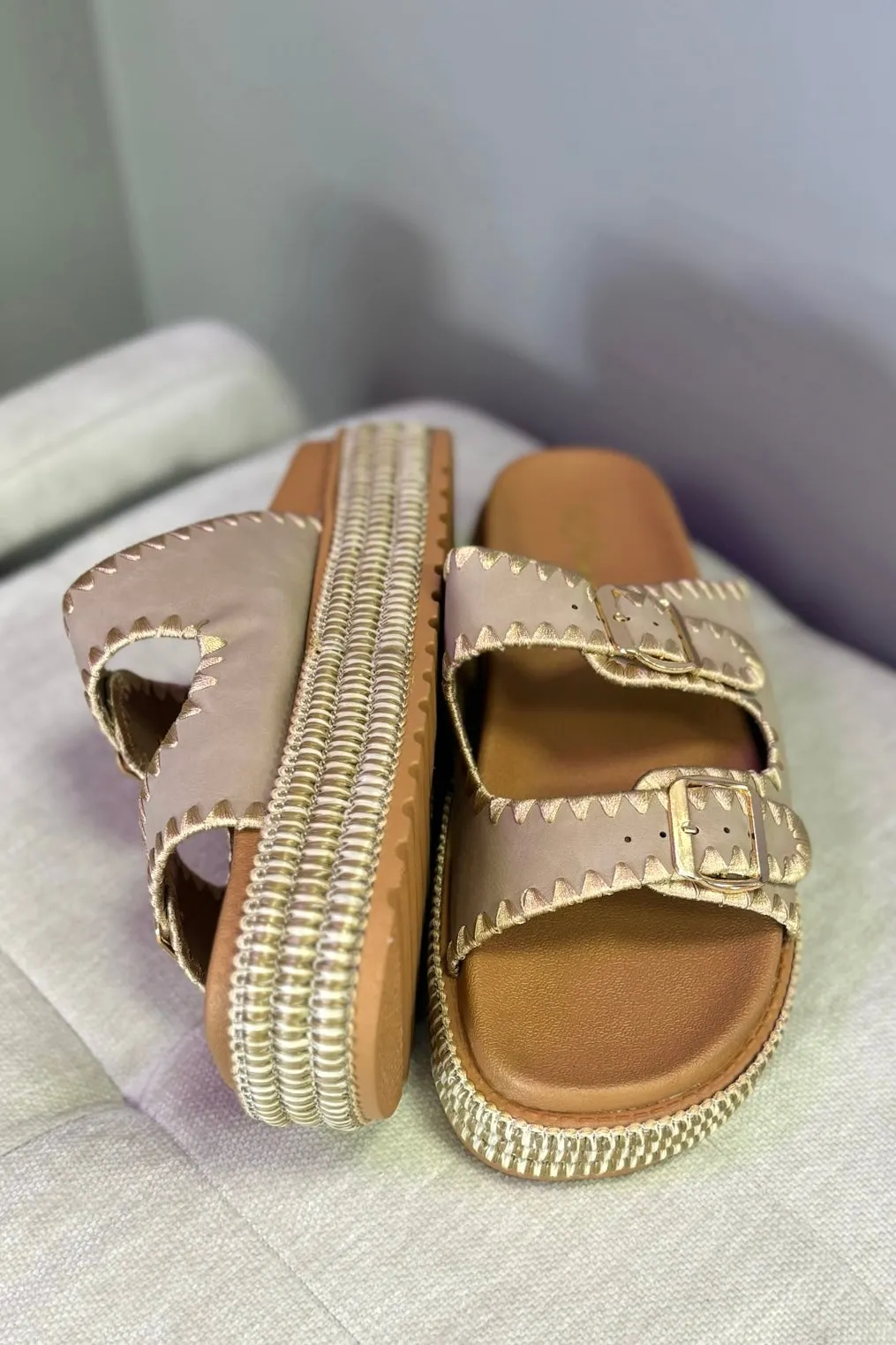 KHLOE Taupe Platform Sandal