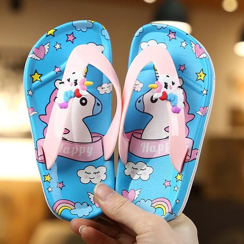 Kids Unicorn Flip Flops