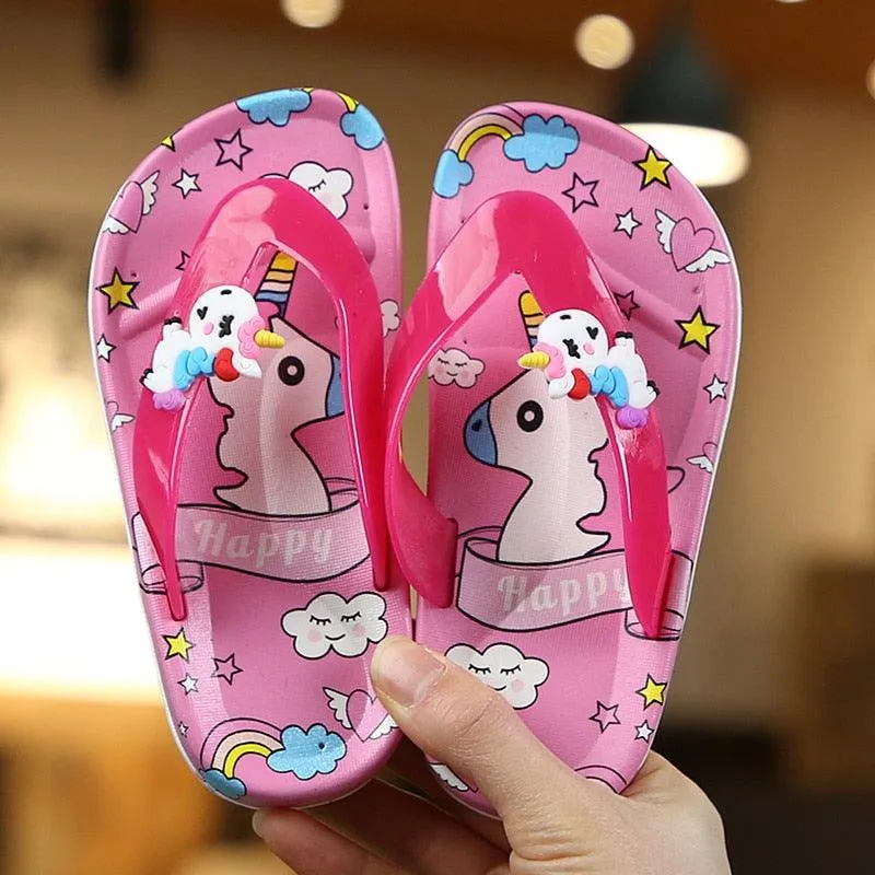 Kids Unicorn Flip Flops