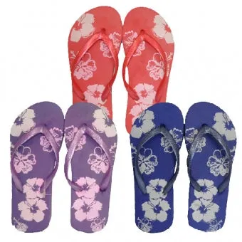 Ladies Floral Design Flip Flops 3-8 UK