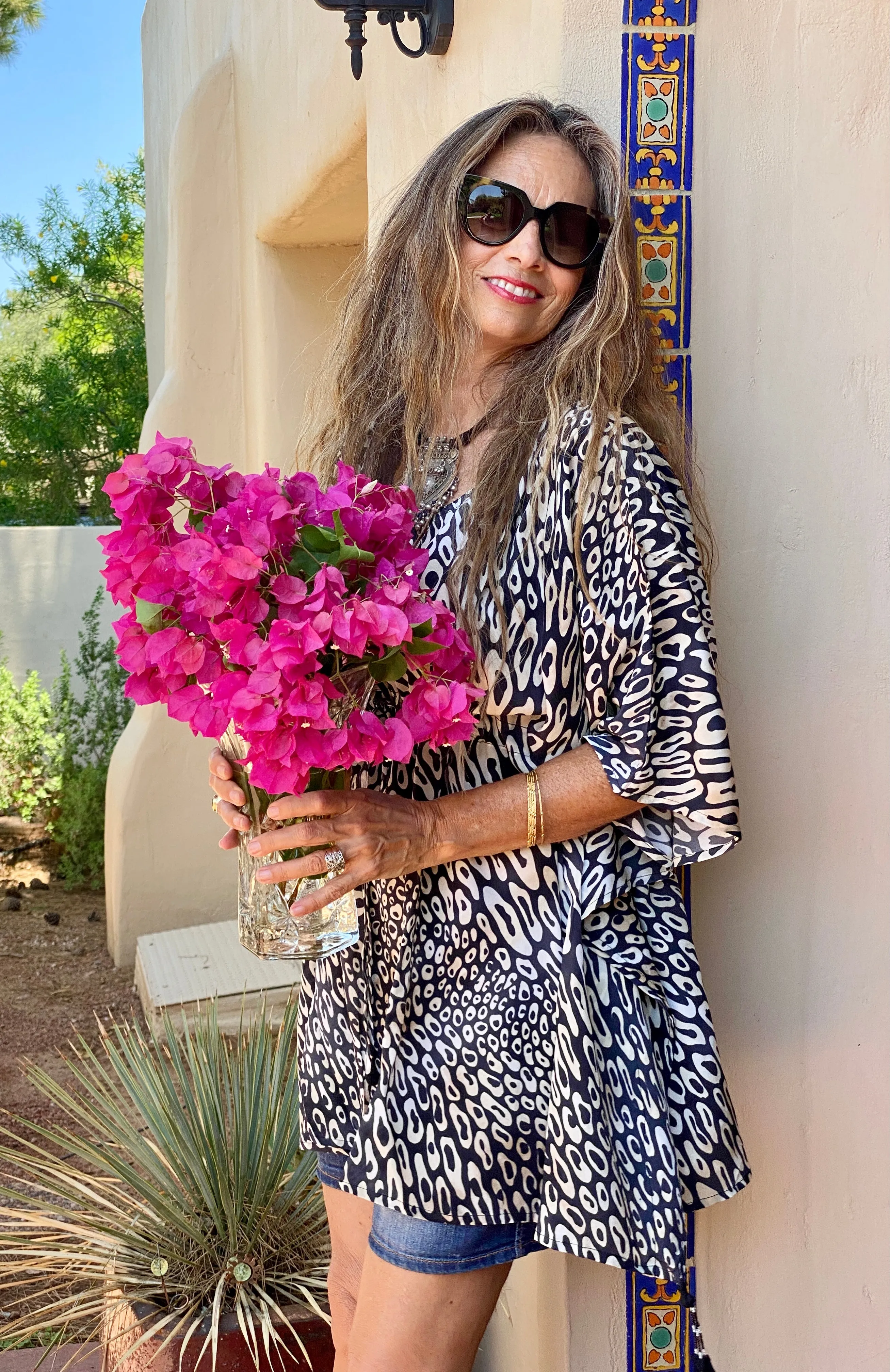 Leopardo Italian Silk Short Kaftan
