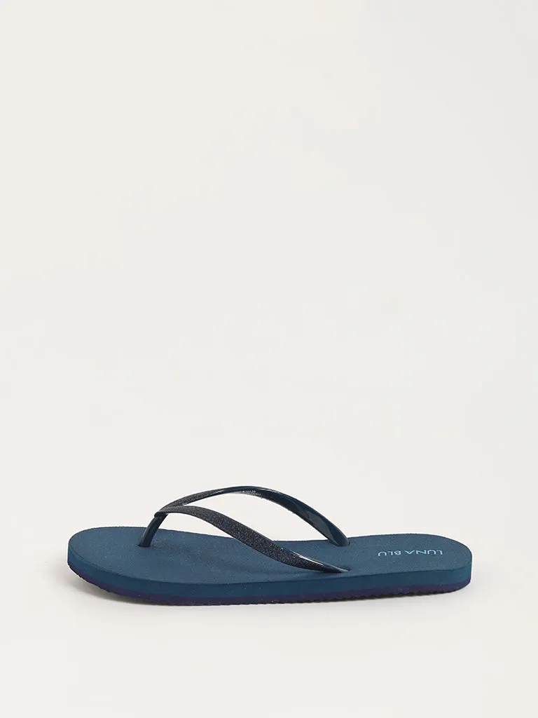 LUNA BLU Blue Glitter Flip-Flop