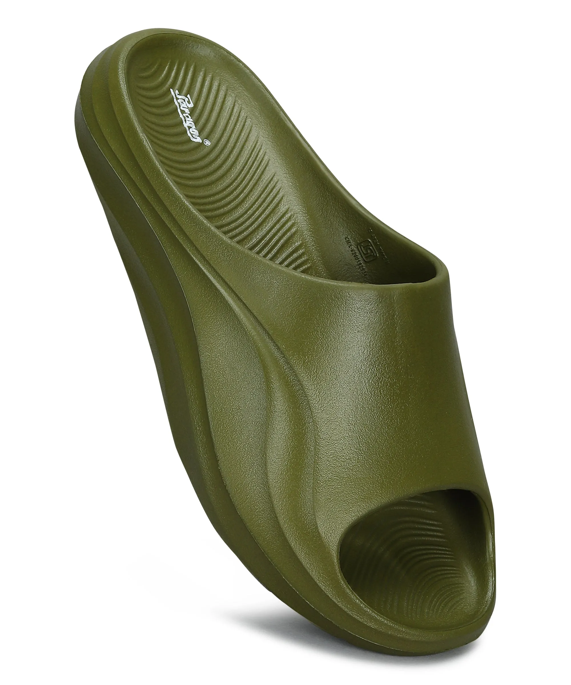 Paragon Men's Watreproof Green Sliders with Comfortable Anti-Skid Sole