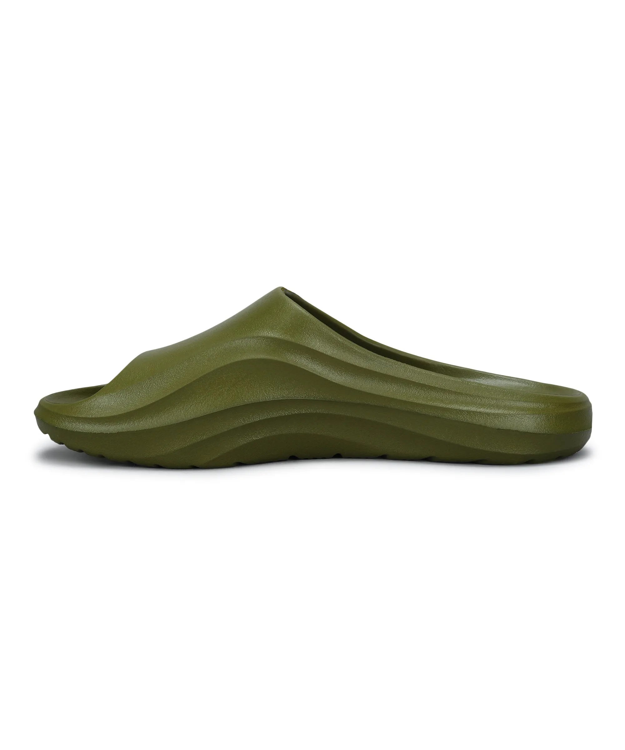 Paragon Men's Watreproof Green Sliders with Comfortable Anti-Skid Sole