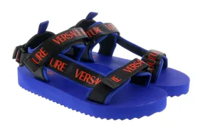 Versace Jeans Couture Electric Blue Signature Strap Trek Fashion Sandal-