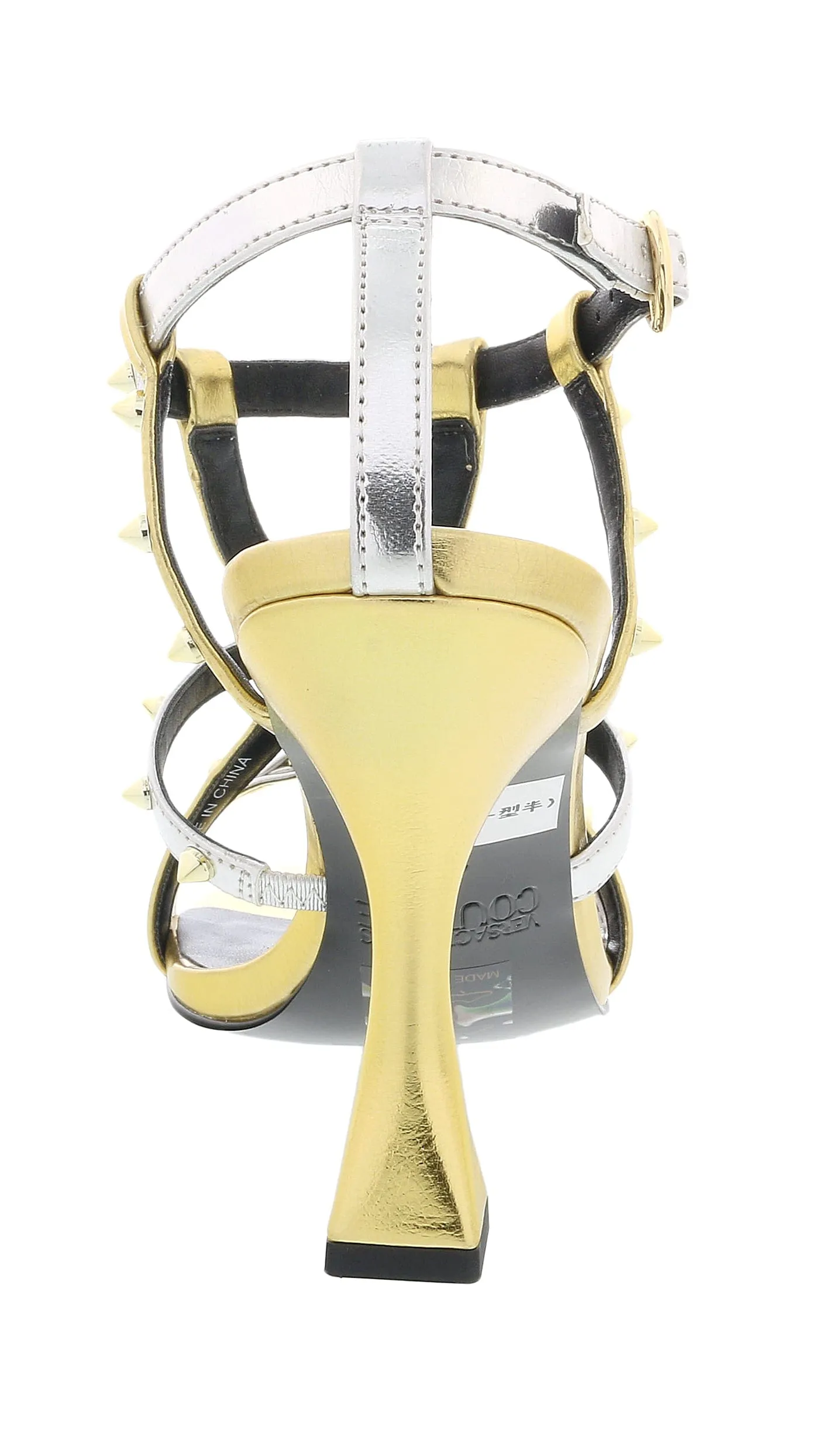 Versace Jeans Couture Gold  High Heel Gold Spike Sandals-